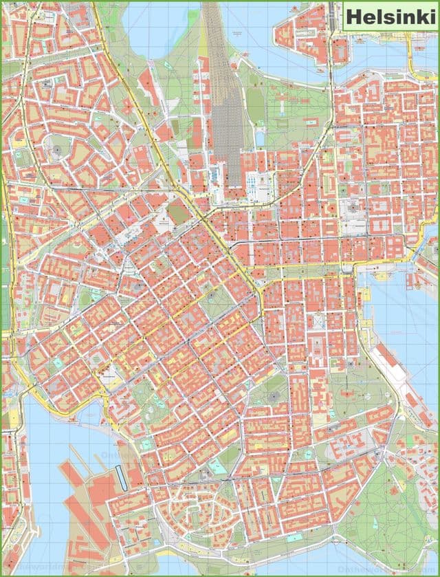 Mappa stradale di Helsinki
