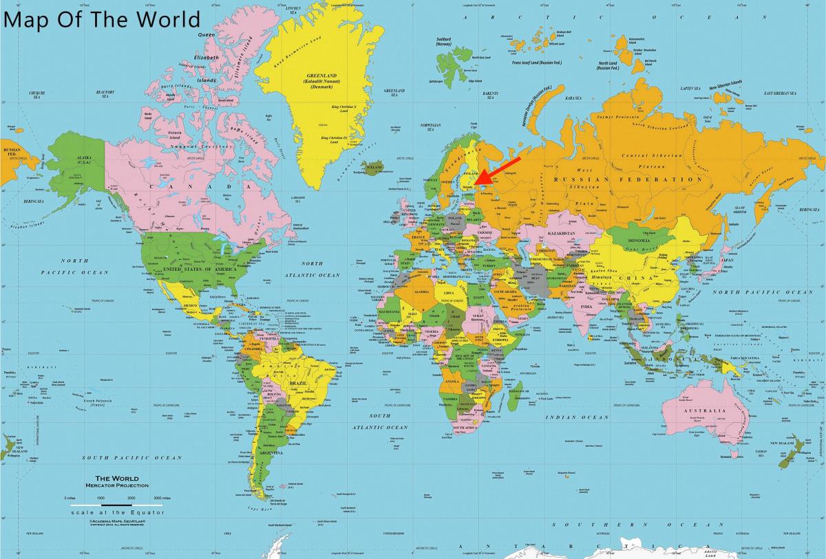 Posizione di Helsinki sulla mappa del mondo