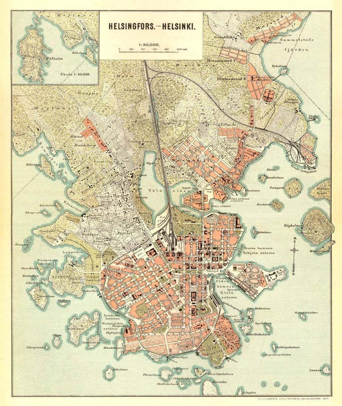 Mappa antica di Helsinki