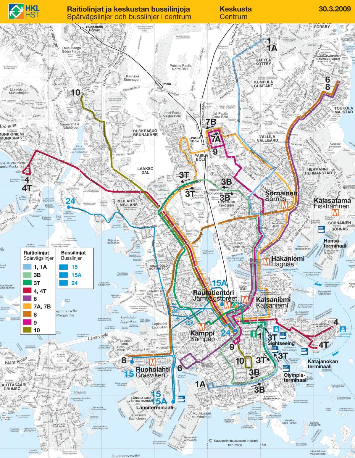 Mappa dei trasporti di Helsinki